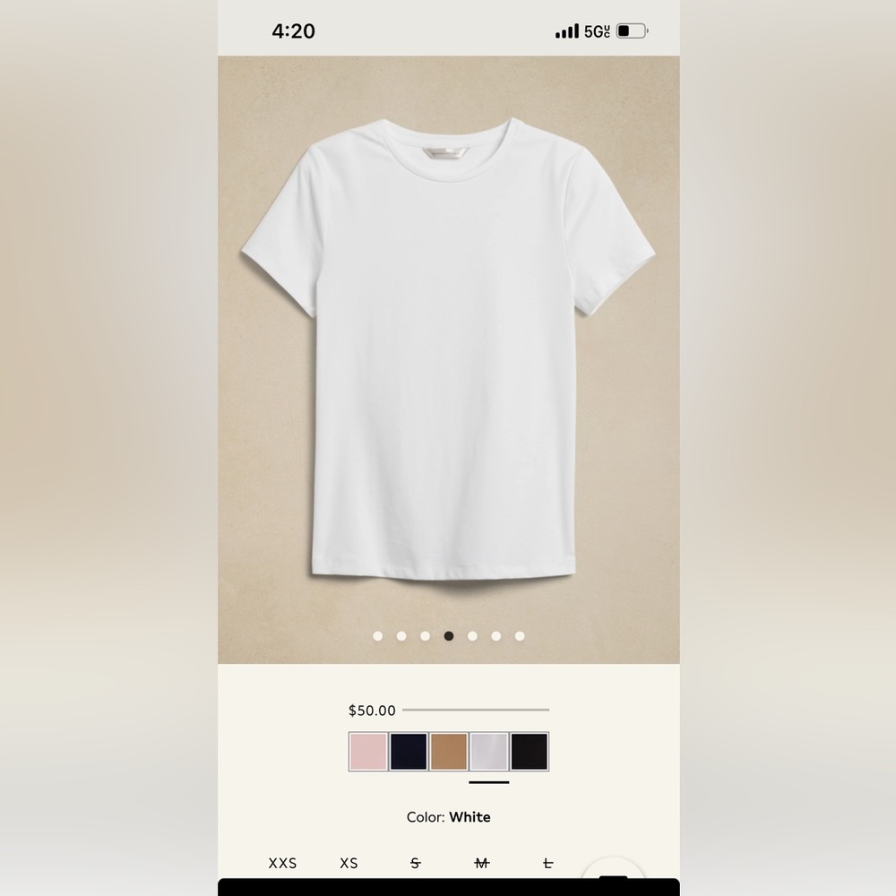 Banana Republic White Tee size L